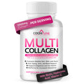 CogniTune Multi Collagen Peptides for Women with Biotin, Hyaluronic Acid, Vitamin C - 5 Types I II III V X Colageno Hidrolizado - 2000mg Hair Skin Nails Joints Support - 120 Capsules CogniTune Au supplements