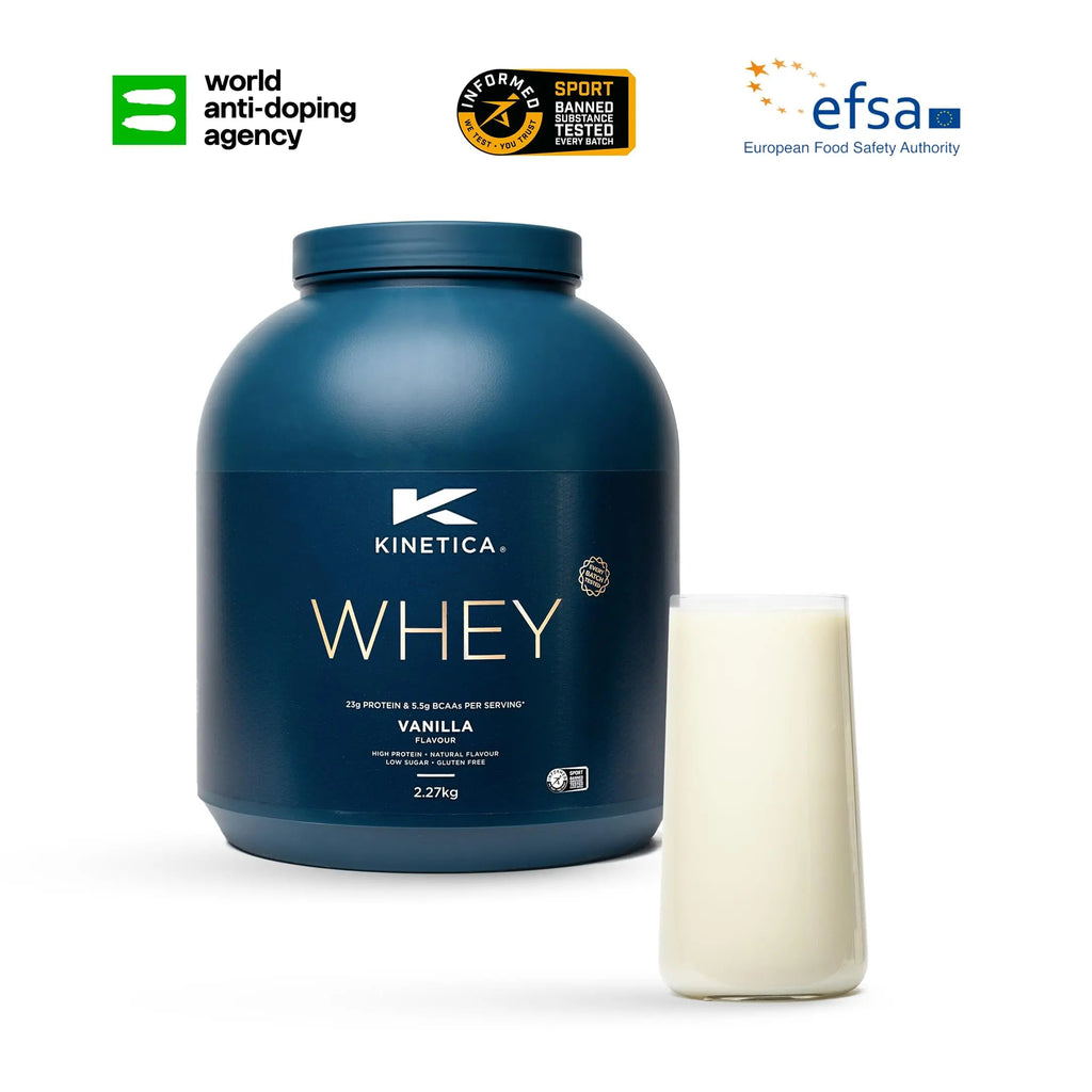 Kinetica Vanilla Whey Protein Powder | 2.27kg | 23g Protein per Serving | 76 Servings Kinetica Au supplements