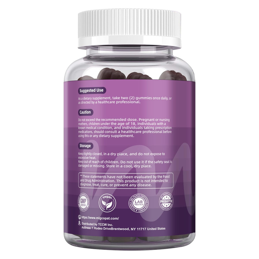 Migcopat Pre Post Probiotics Gummies, 5 in 1 Probiotic Prebiotic Postbiotic Digestive Enzymes with Fiber, 120 Billion CFU Probiotics Complete Gut Support, Sugar Free, Vegan, BlackBerry Flavor, 60 Cts Migcopat Au supplements