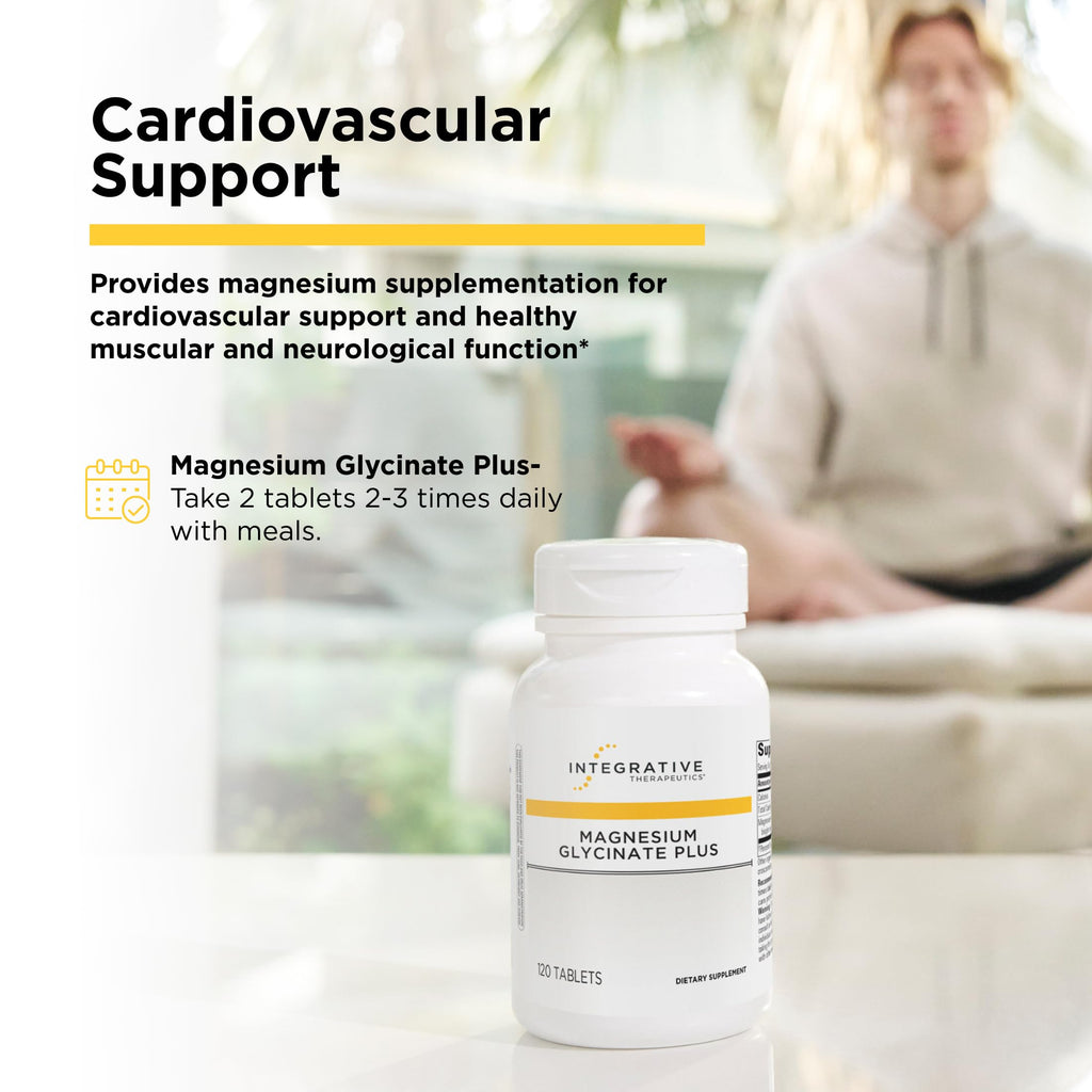 Integrative Therapeutics Magnesium Glycinate Plus - Brain Function Support Supplement for Adults* - Supports Heart and Muscular Function* - Dairy-Free & Gluten-Free - 120 Count (60 Servings) Integrative Therapeutics Au supplements