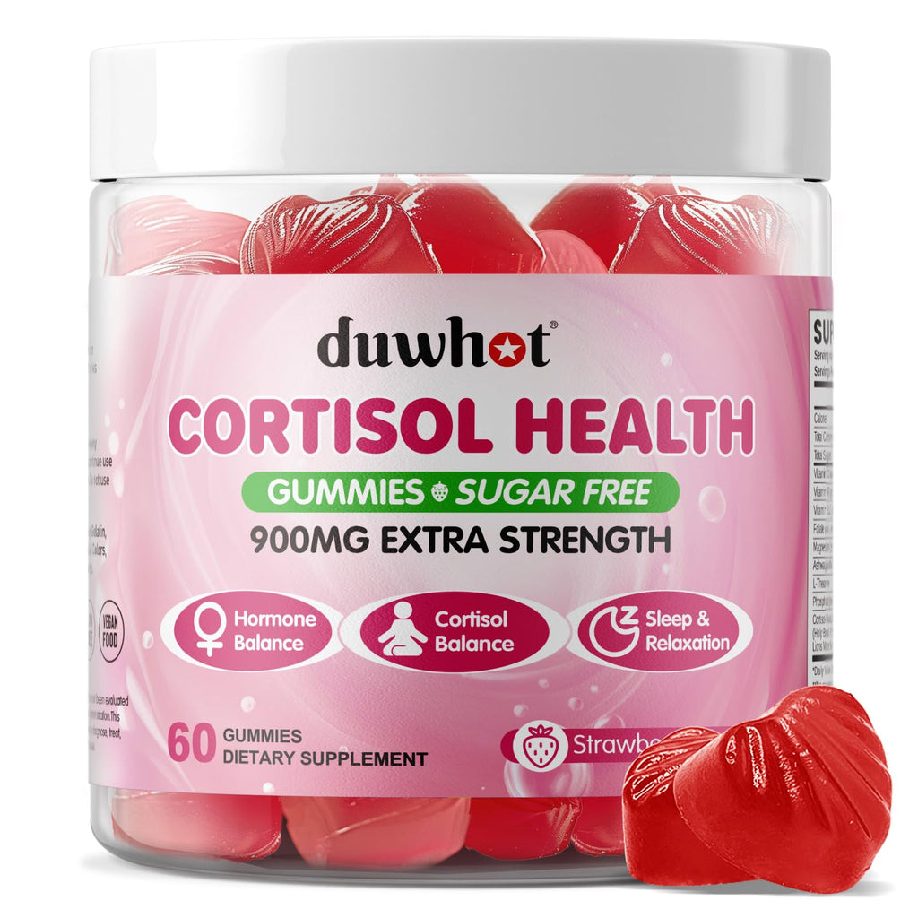 duwhot Cortisol Gummies, 15 in 1 Lower Cortisol Supplements for Women, w. Ashwagandha, Magnesium, Phosphatidylserine, Folate for Hormone Balance, Mood, Focus, Sleep Support, Sugar Free, Vegan, 60 duwhot Au supplements