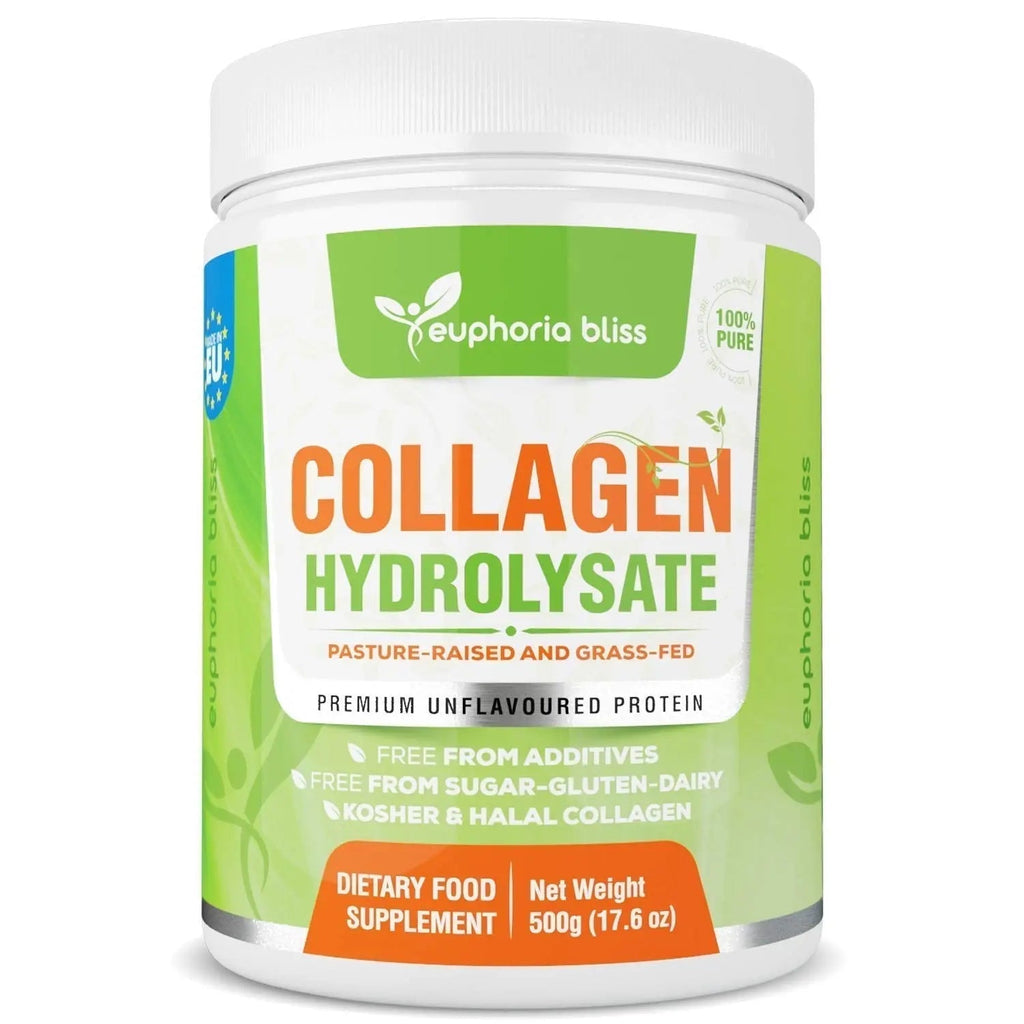Premium Collagen Powder 500g Unflavoured High Grade Hydrolysed Collagen Joints, Bones, Gut, Wrinkles, Hair, Skin, Nails, Pain, Injury, Sleep, Fitness, Keto Euphoria Bliss Au supplements