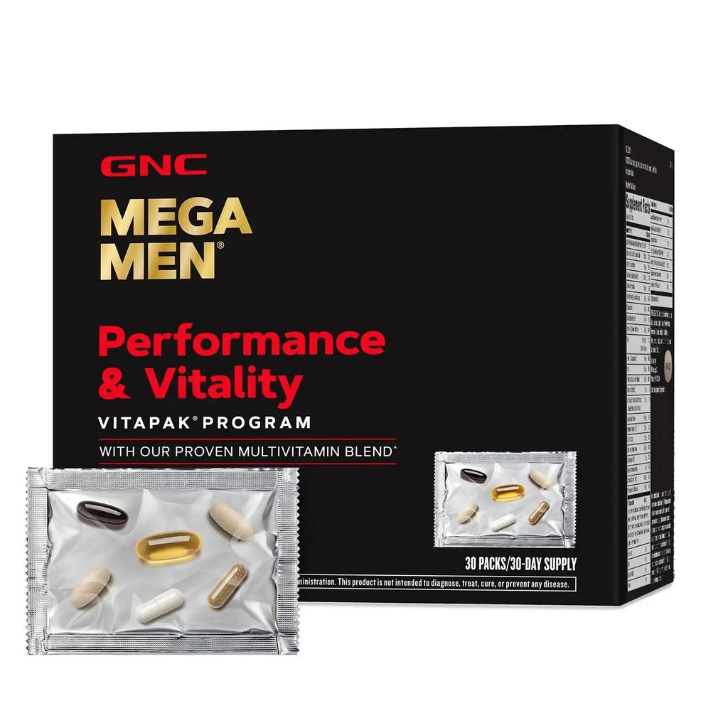 GNC Mega Men Performance and Vitality Vitapak Program, Convenient Complete Nutrition, 5 Products in 1 Packet, Circulation GNC Au supplements