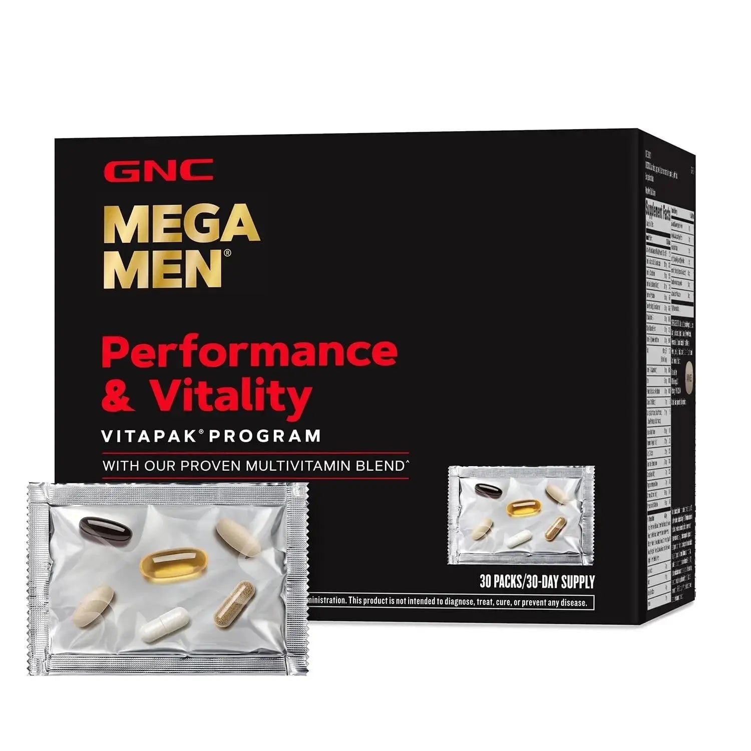 GNC Mega Men Performance and Vitality Vitapak Program, Convenient Complete Nutrition, 5 Products in 1 Packet, Circulation GNC Au supplements