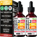 (2 Pack) Vitamin B12 and B6 Liquid Drops, B12 Sublingual Vitamin B Complex - B 12 Vitamin 5000mcg - B12 Methylcobalamin for Energy