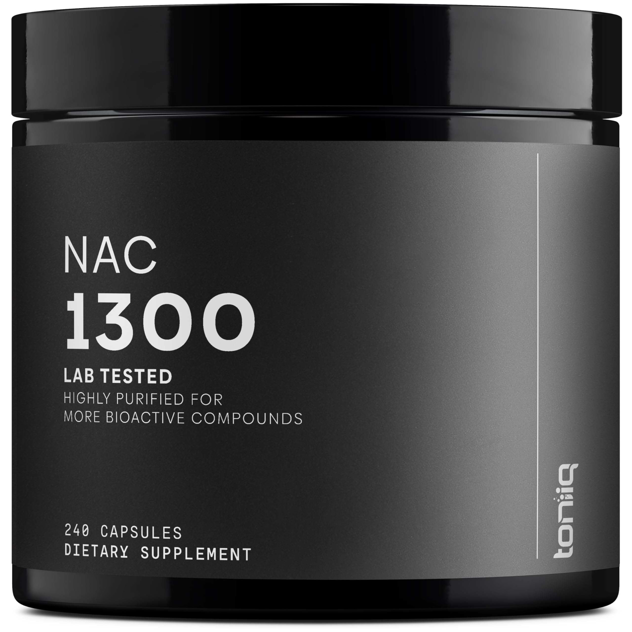 Toniiq 1300mg NAC - 4 Month Supply - Min. 98%+ Tested Purity - Ultra High Strength Bioavailable NAC Cysteine Supplement - 240 Vegetarian N Acetyl Cysteine Capsules -Lab Tested TQ Toniiq Au supplements