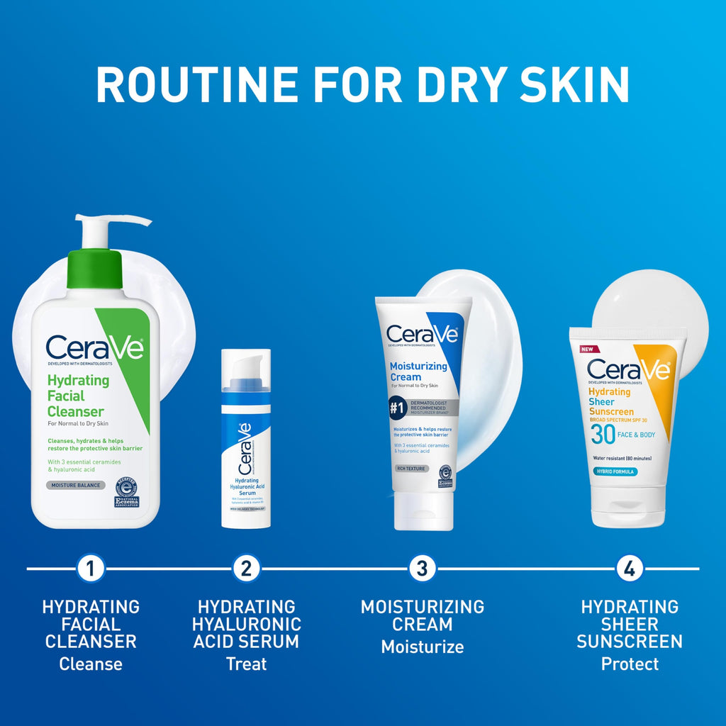 CeraVe Moisturizing Cream, Face Body Moisturizer, Normal to Dry Skin, 8 Fl Oz