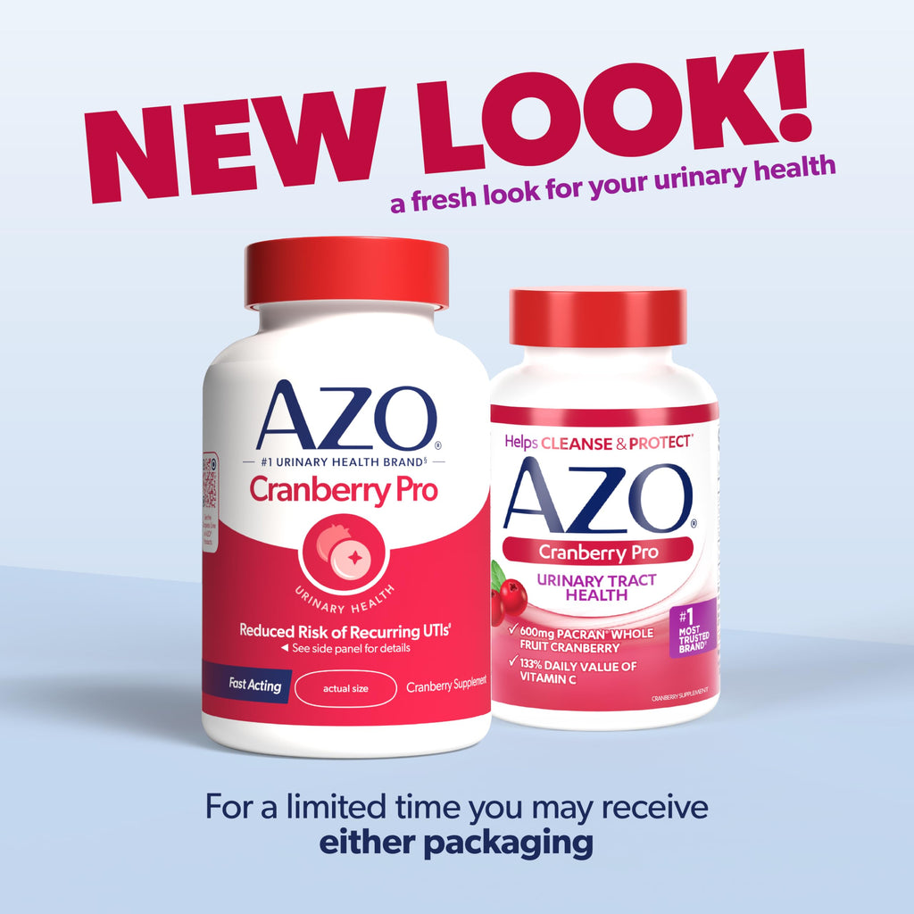AZO Cranberry Pro, Cranberry Pills for Women & Men, 600mg Pacran, Made with Concentrated Whole Fruit Cranberry Powder to Help Cleanse and Protect The Urinary Tract