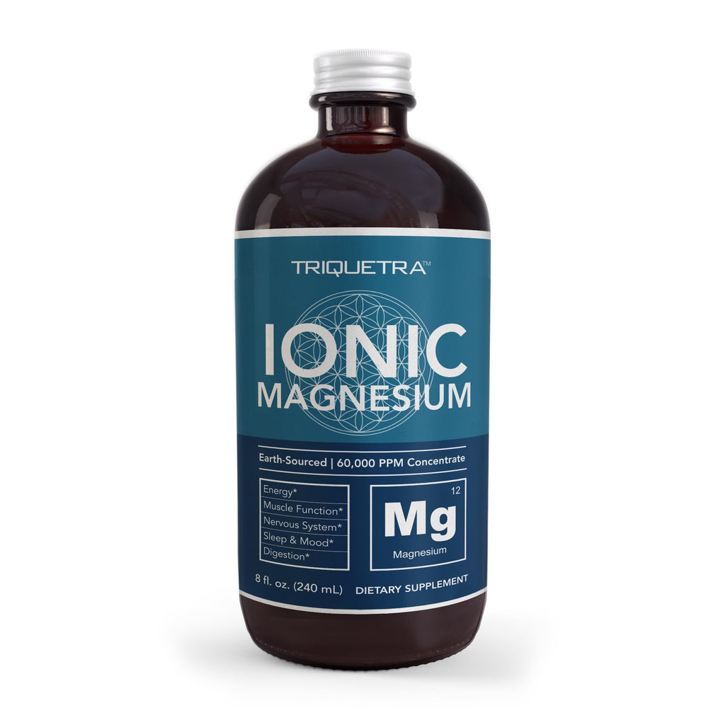 Liquid Magnesium | 8 oz - Ionic Magnesium Chloride, Highest & Fastest Absorption - Calm Mood, Sleep, Muscle Cramps & Spasms, Natural Laxative – Vegan, Glass Bottle (96 Servings) Triquetra Health Au supplements