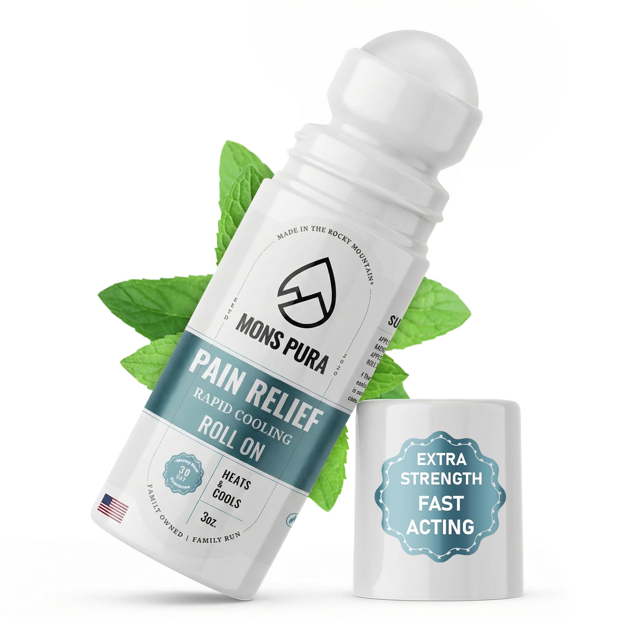 Mons Pura Roll On Pain Relief with Menthol, Arnica, Rosemary & Essential Oils - Extra Strength Arnica Roll On Fast Cooling Muscle & Joint Relief for Arthritis, Back Pain & Sciatica (3oz) Mons Pura Au supplements