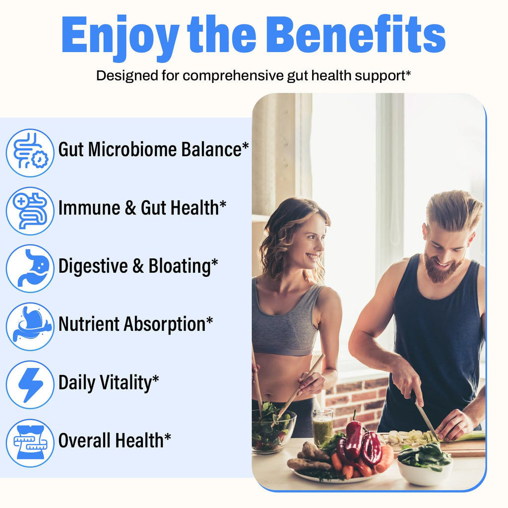 (180 Capsules) Probiotics for Women & Men, 5-in-1 Probiotic, Prebiotic, Postbiotic, Organic Herbs & 16 Digestive Enzymes Blend, 300 Billion CFU, Complete Gut Health, Digestive Health & Immune* Nisavain Au supplements