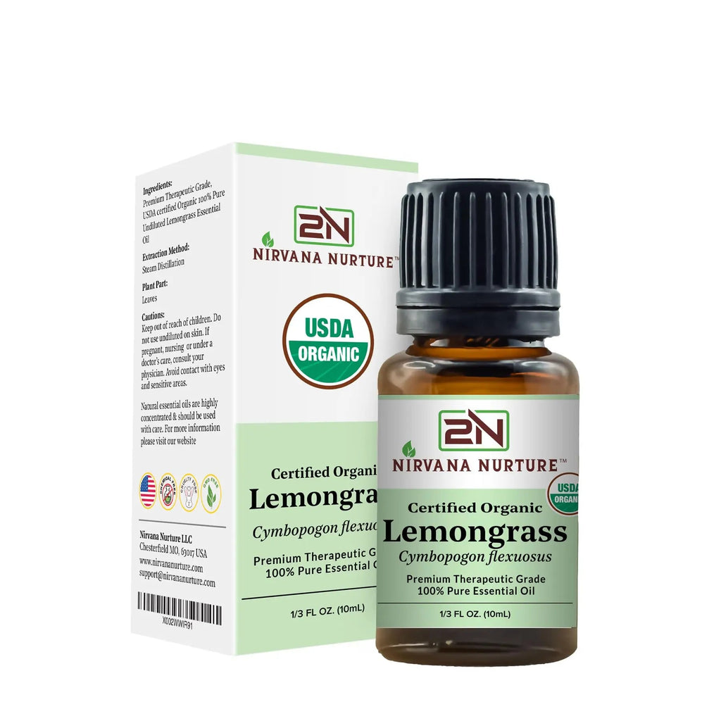Nirvana Nurture Lemongrass Essential Oil USDA Certified Organic 100% Pure Premium Therapeutic Grade Nirvana Nurture Au supplements
