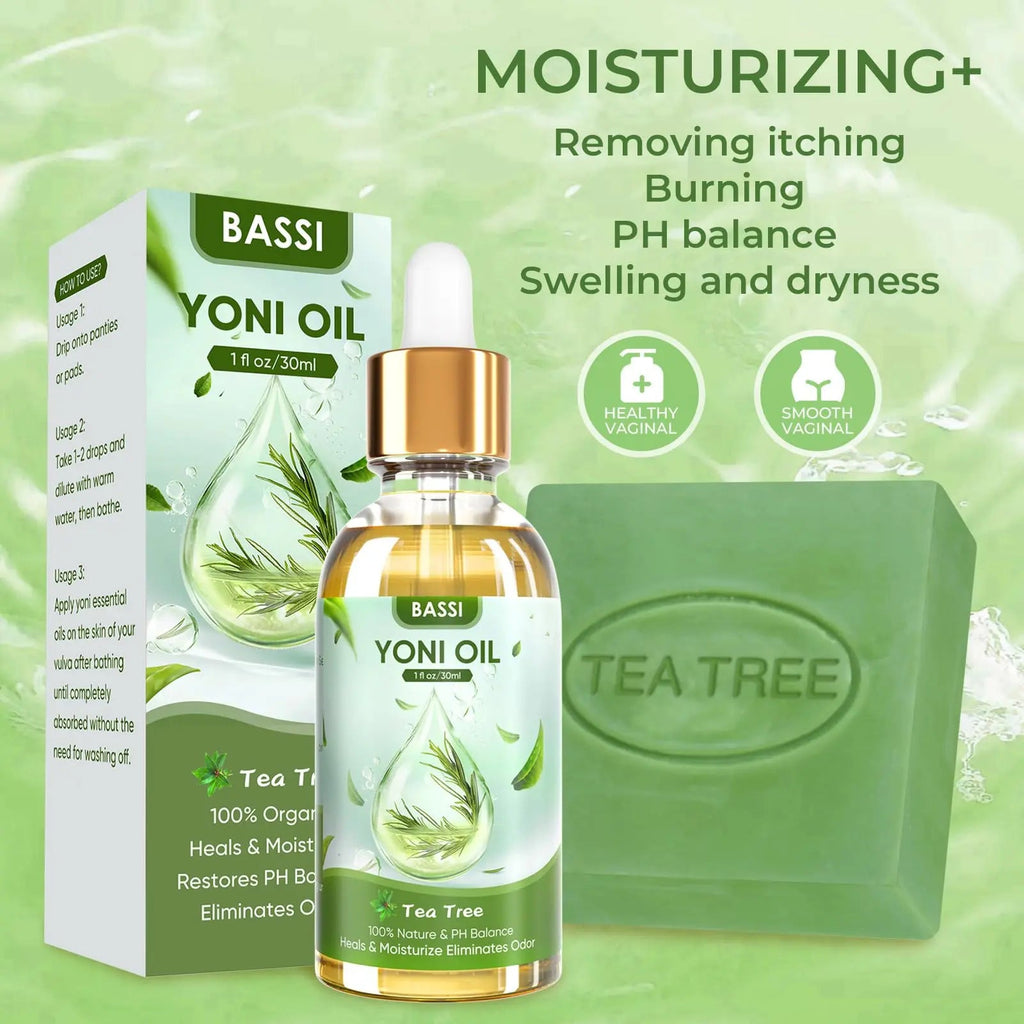 Feminine Wash & Yoni Oil & Yoni Soap Tea Tree Set for Women, Yoni Wash for Vaginal Ph Balance Remove BASSI Au supplements