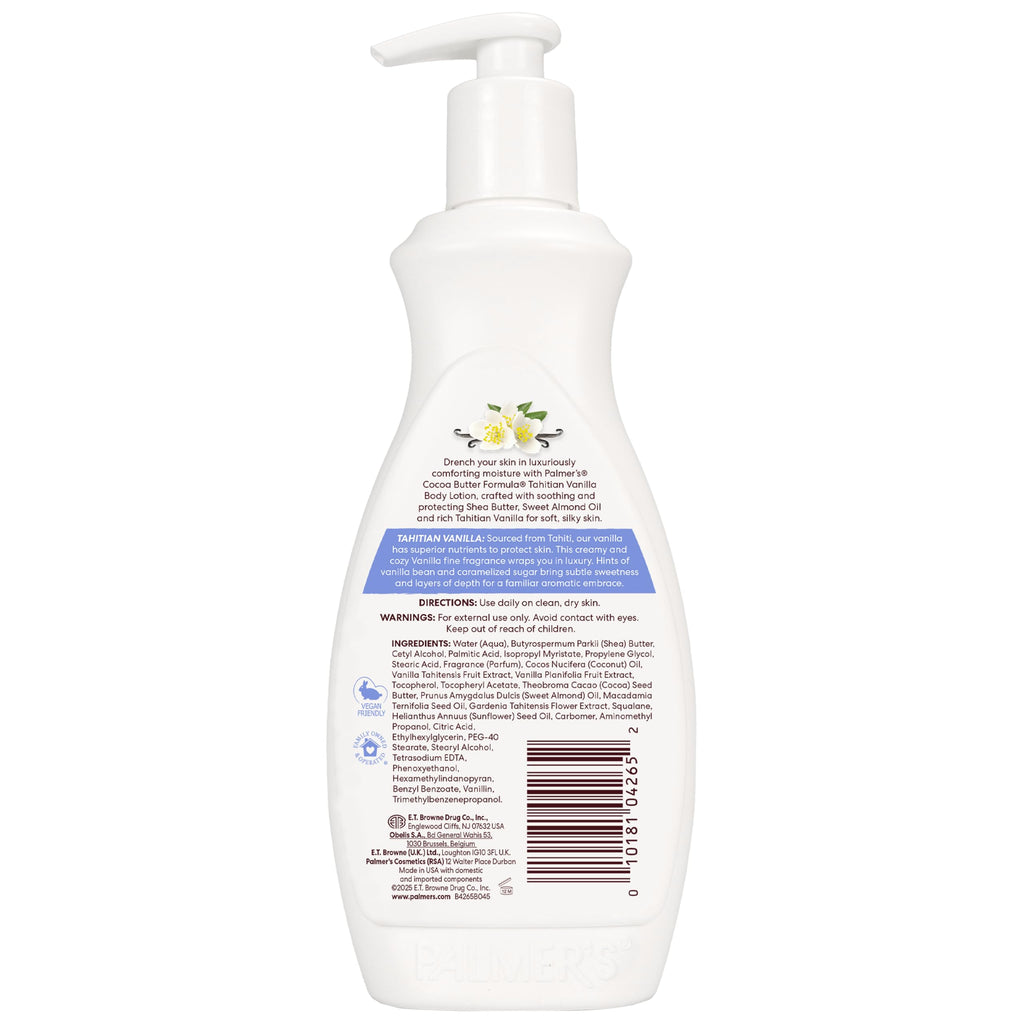 Palmer's Cocoa Butter Formula Tahitian Vanilla Body Lotion, 13.5 Oz, Daily Moisturizing Lotion for Dry Skin with Shea Butter & Vitamin E