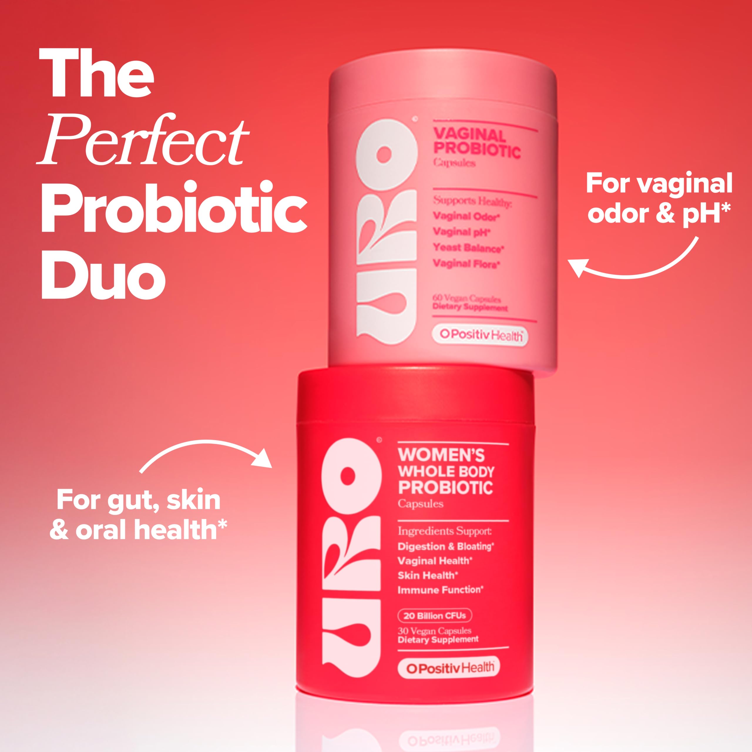 O Positiv URO Women’s Probiotic – All-in-one Probiotic for Women - Vaginal, Gut, Skin, and Oral Microbiome Health – 20B+ CFUs, Licorice Root, Dandelion