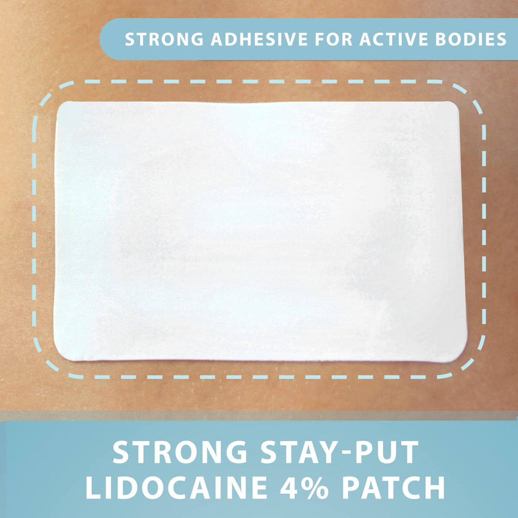 Curist Super Stick Lidocaine Patches Topical Pain Relief - Long Lasting Adhesive for Back Relief, Neck Relief, Sore Muscle Relief (20 Patches -1 Pack - 3x5 Lidocaine 4% Patches) Curist Au supplements