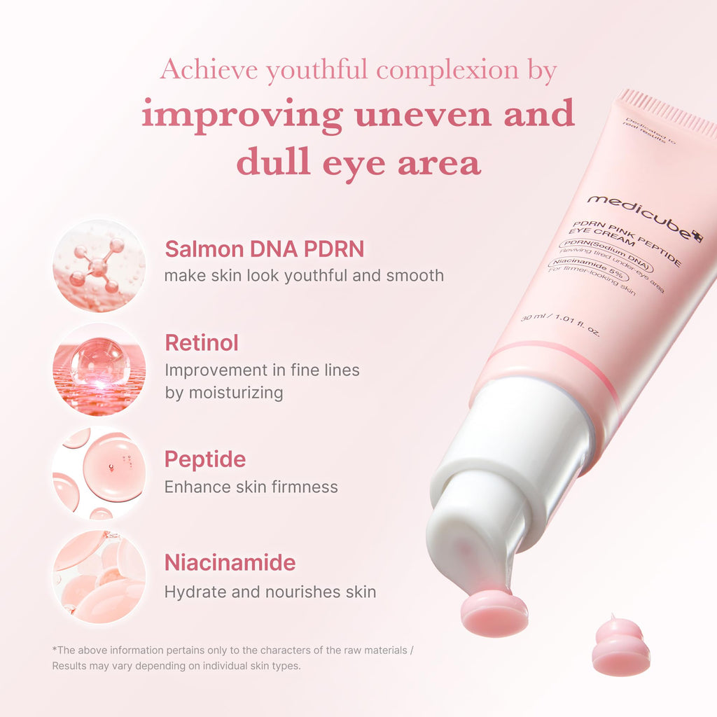 medicube Eye Serum with Salmon DNA PDRN & Pink Peptides | 99% Purity Retinol for Fine Lines