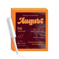 August Organic Cotton Tampons, Regular tampons, BPA Free Long Applicators, Non-Toxic Organic August Au supplements