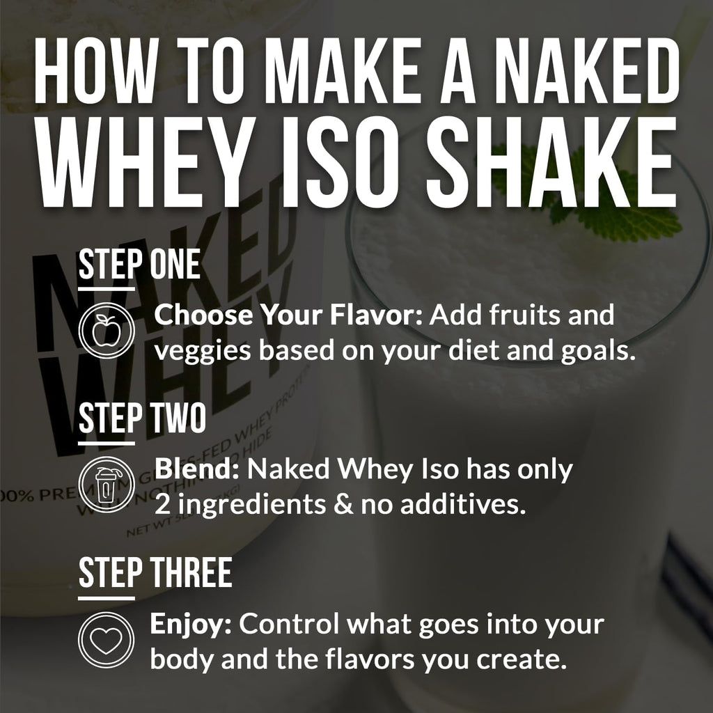 NAKED Chocolate Whey Isolate Protein - Only 6 Ingredients, 30g Grass-Fed Protein, Undenatured, No GMO, No Soy, Gluten-Free, No Preservatives - 24 Servings