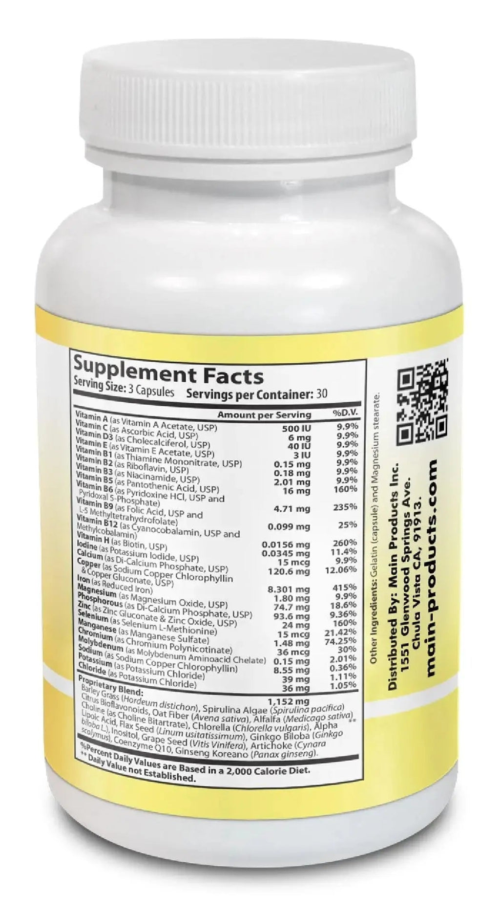 Vitamin Complex Multivitamins and Multiminerals - 12 Vitamins and 14 Minerals, Vitamin A C D3 E B1 B2 B3 B5 B6 B9 B12 H and Minerals Main Products Au supplements