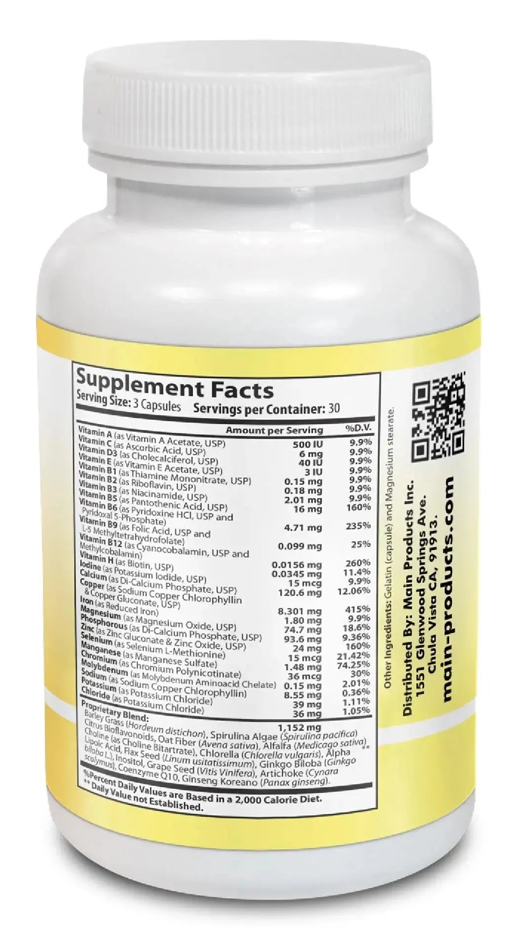 Vitamin Complex Multivitamins and Multiminerals - 12 Vitamins and 14 Minerals, Vitamin A C D3 E B1 B2 B3 B5 B6 B9 B12 H and Minerals Main Products Au supplements