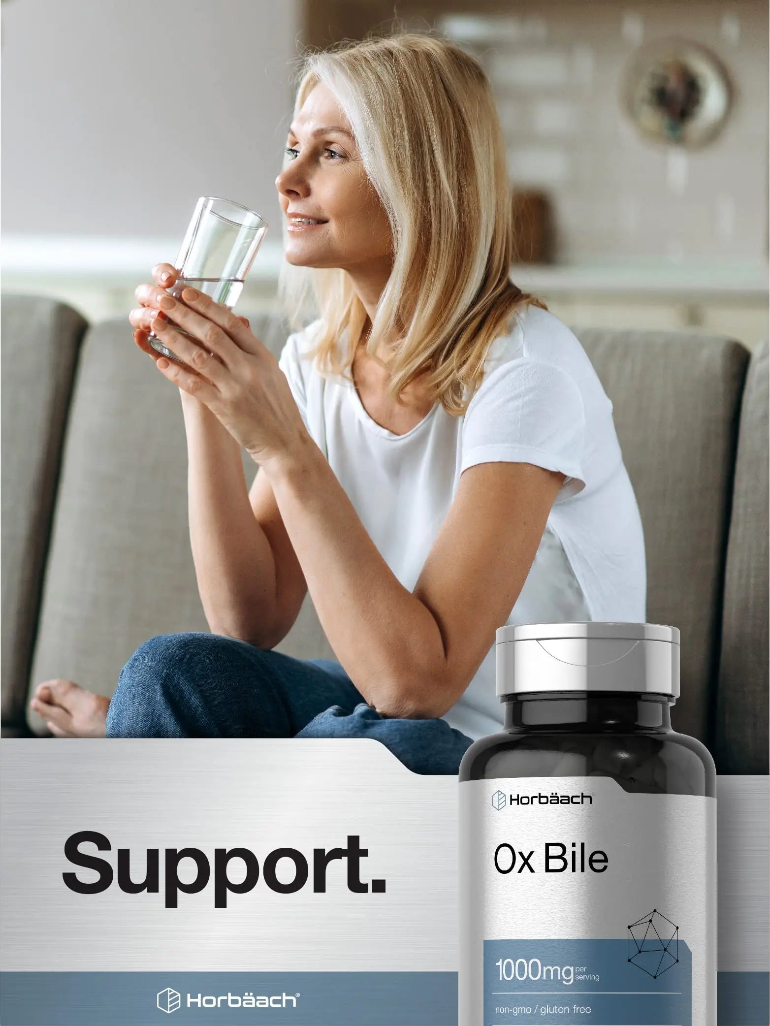 Ox Bile 1000 mg 100 Capsules | Digestive Enzymes Supplement | Non-GMO & Gluten Free Horbäach Au supplements