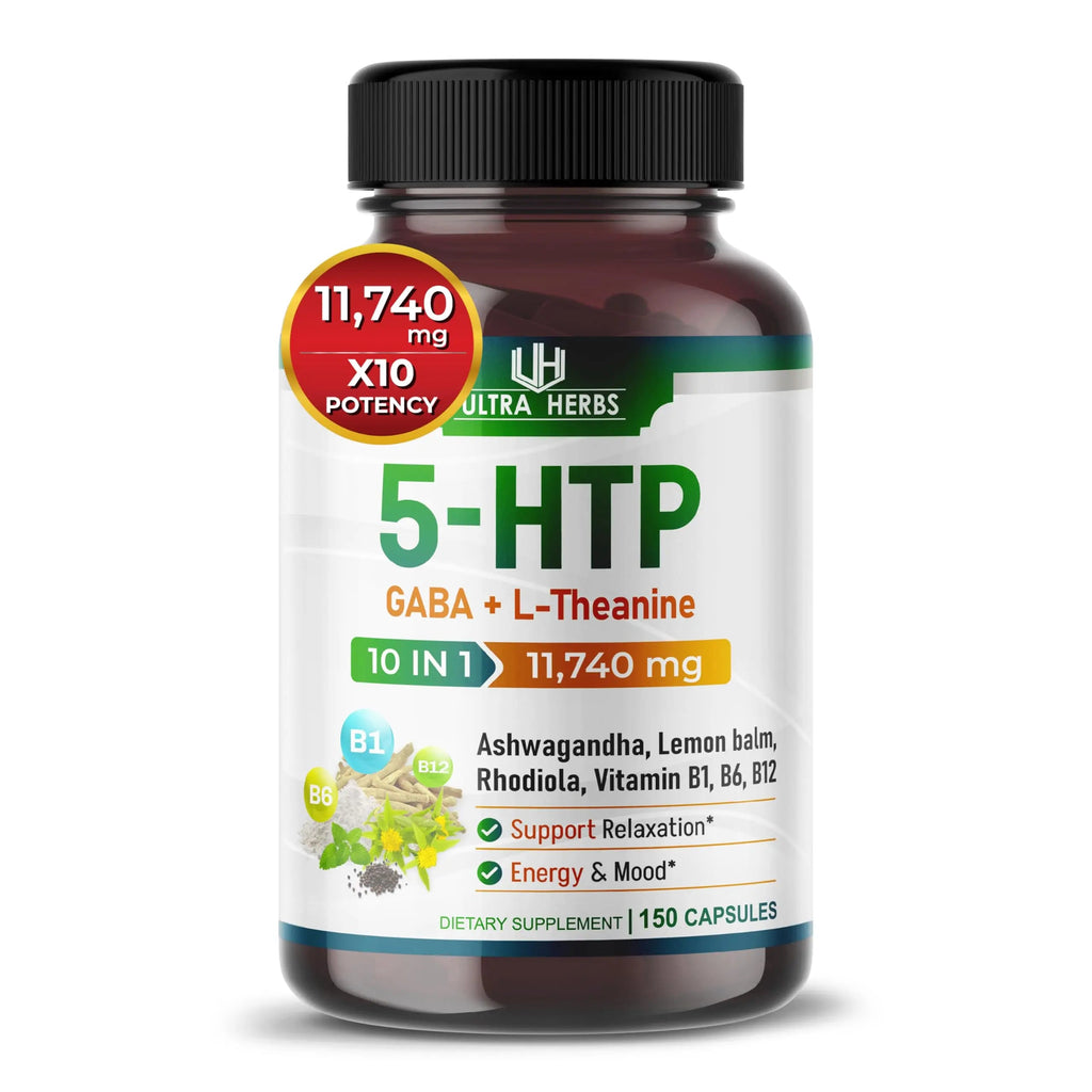 5-HTP Supplement 11,740mg 10 in 1 with GABA, L-Theanine, Ashwagandha, Rhodiola ULTRA HERBS Au supplements