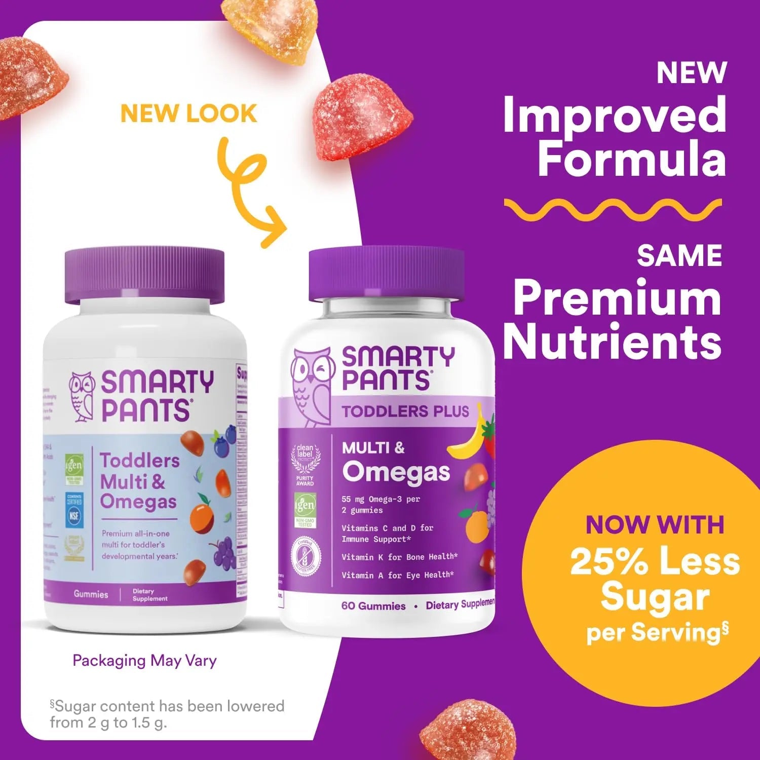 SmartyPants Toddler Multivitamin Gummies - Improved Formula: Omega 3 (DHA/EPA), Vitamins D3, C, Vitamin B12, B6, A, K & Zinc SmartyPants Au supplements