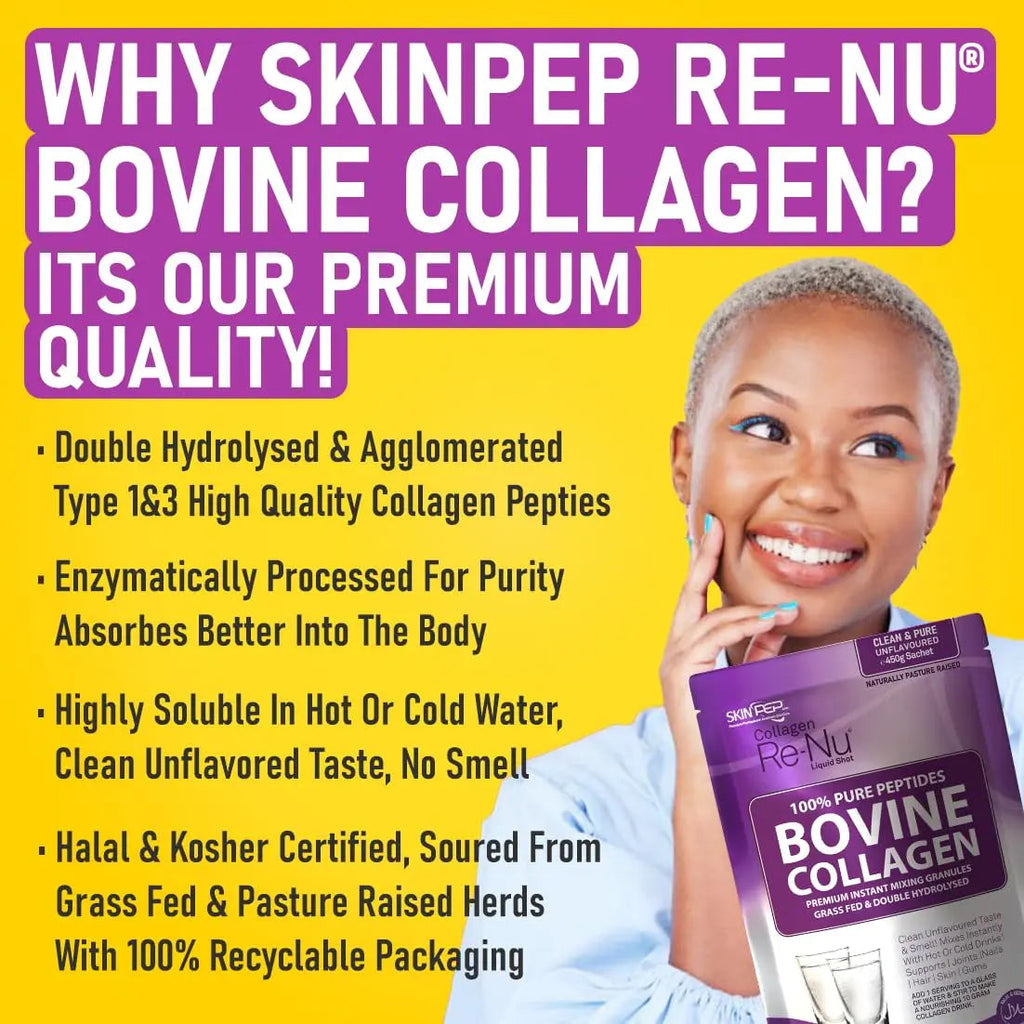 Collagen Powder, Ultra Premium Hydrolysed Bovine Collagen Peptides by SkinPep Skin Pep Au supplements