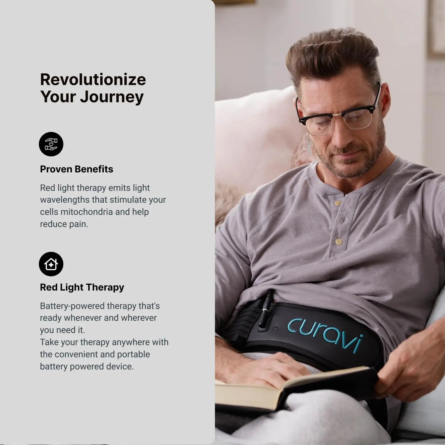 CURAVI Ultra™ Wearable Red Light Therapy Belt for Lower Back Pain Relief - 84 Diodes - Non-Invasive CURAVI Au supplements