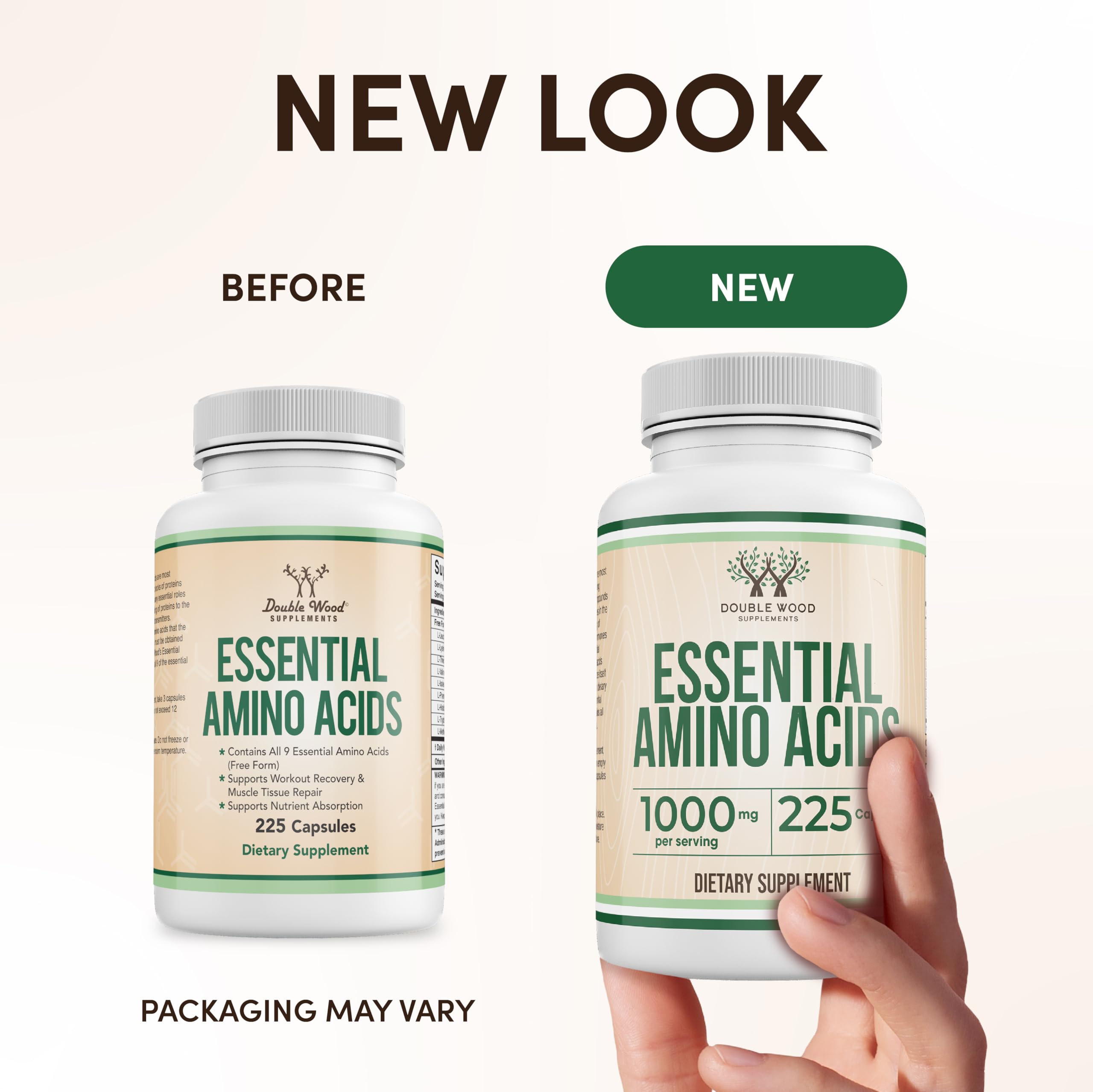 Essential Amino Acids - 1 Gram Per Serving Powder Blend of All 9 Essential Aminos (EAA) and All Branched-Chain Aminos (BCAAs) (Leucine, Isoleucine, Valine) 225 Capsules