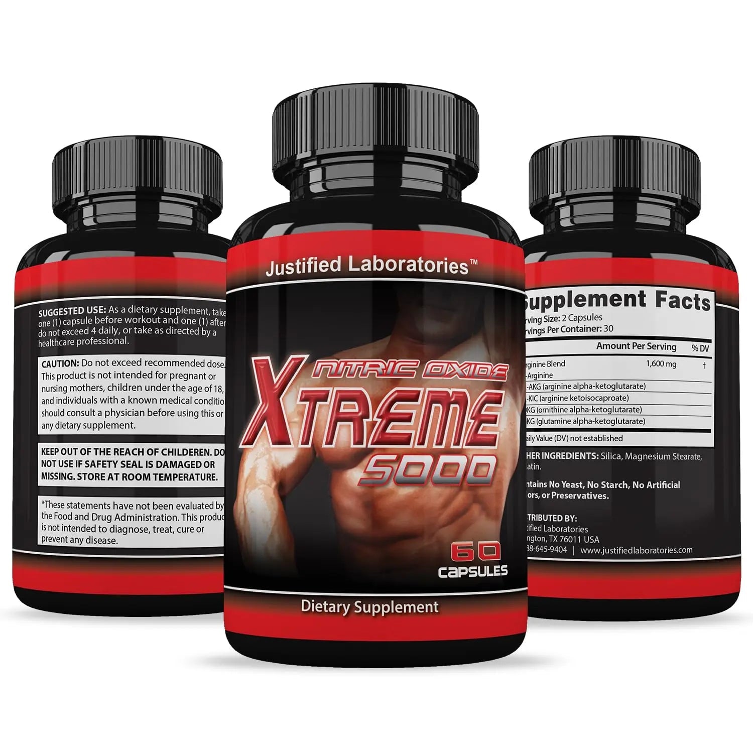 (3 Pack) Nitric Oxide Xtreme 5000 Advanced Men's Heath Formula 60 Capsules Justified Laboratories Au supplements
