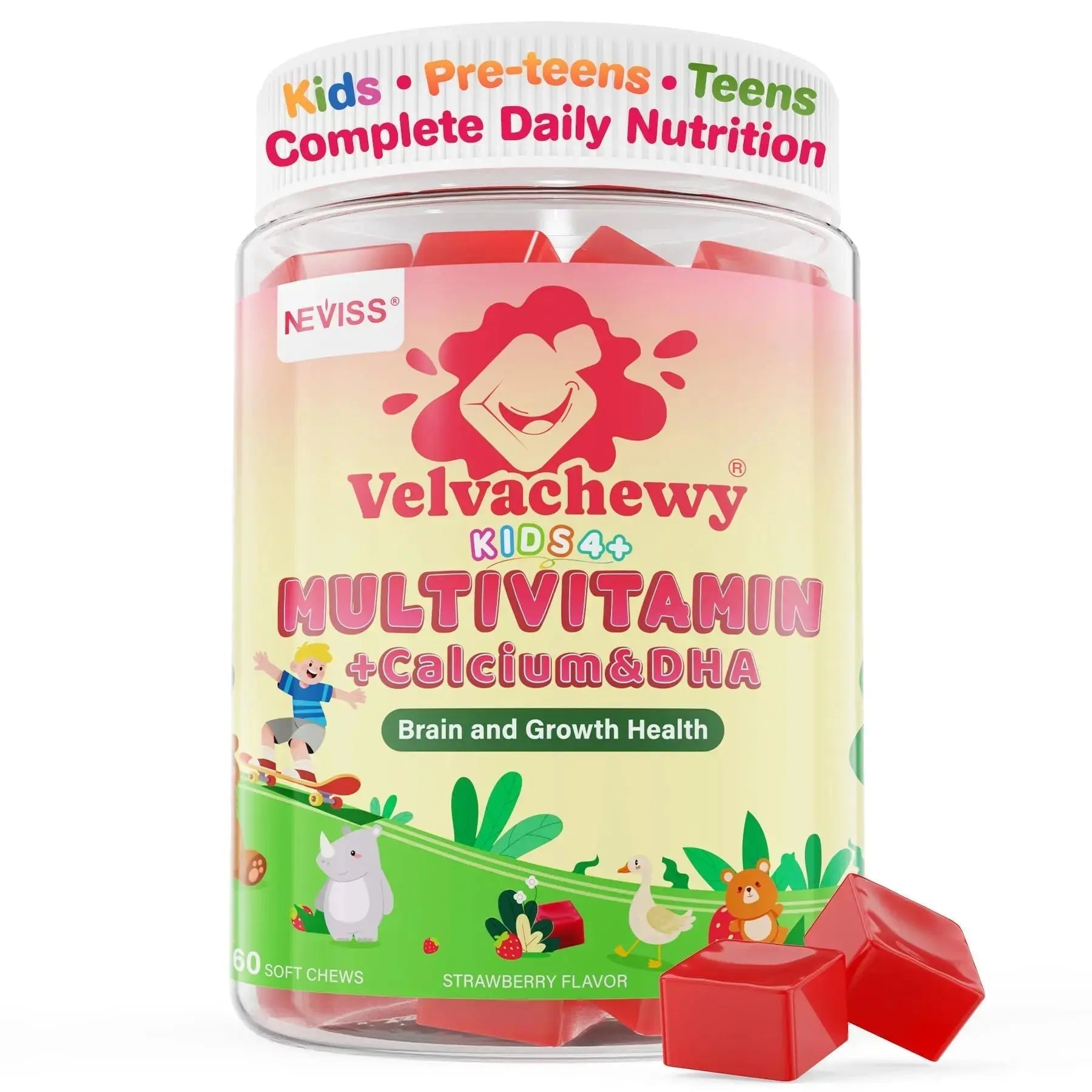 Methylated Multivitamin for Kids Pre-Teen Teens Gummies, Vitamin w/ Omega-3(DHA), Choline, Calcium, D3 K2, Methylfolate & B12 NEVISS Au supplements