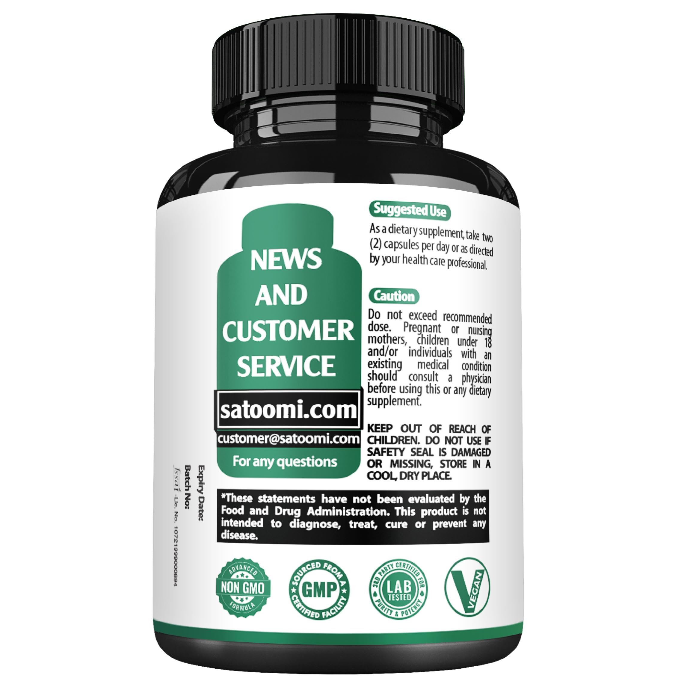 Satoomi 8in1 Cortisol Manager with Magnesium Glycinate, Ashwagandha, Rhodiola Rosea, Lions Mane & More - Cortisol Reducer Supplement Men & Women - 60 Capsules Satoomi Au supplements