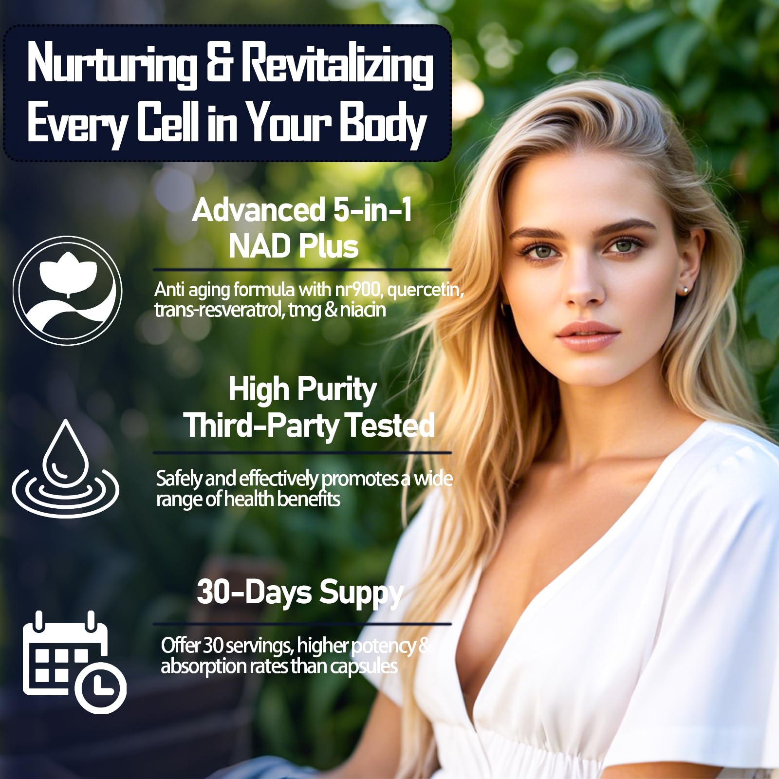 NAD Supplements for Women & Men, Liposomal NAD Nicotinamide Riboside Resveratrol 900mg w. B3 Vitamin Quercetin TMG, Liquid Resveratrol NAD Plus Supplement for Anti-Aging Energy Focus Longevity GLOWUUP Au supplements