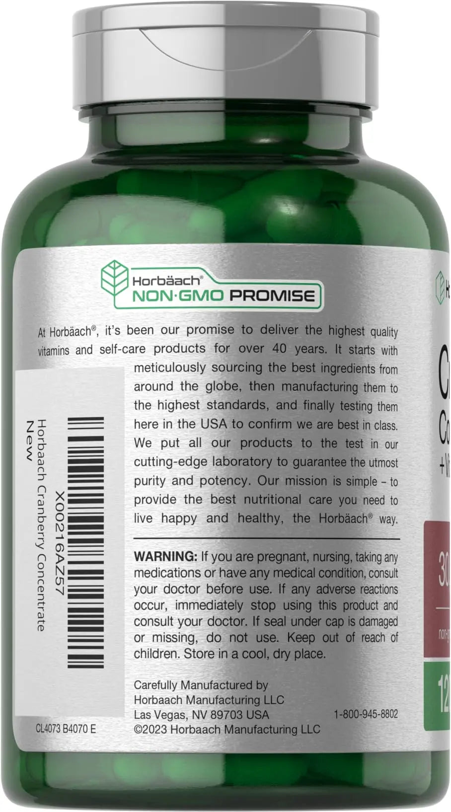 Cranberry Concentrate Extract Pills + Vitamin C | 30,000mg | 120 Capsules | Triple Strength Horbäach Au supplements