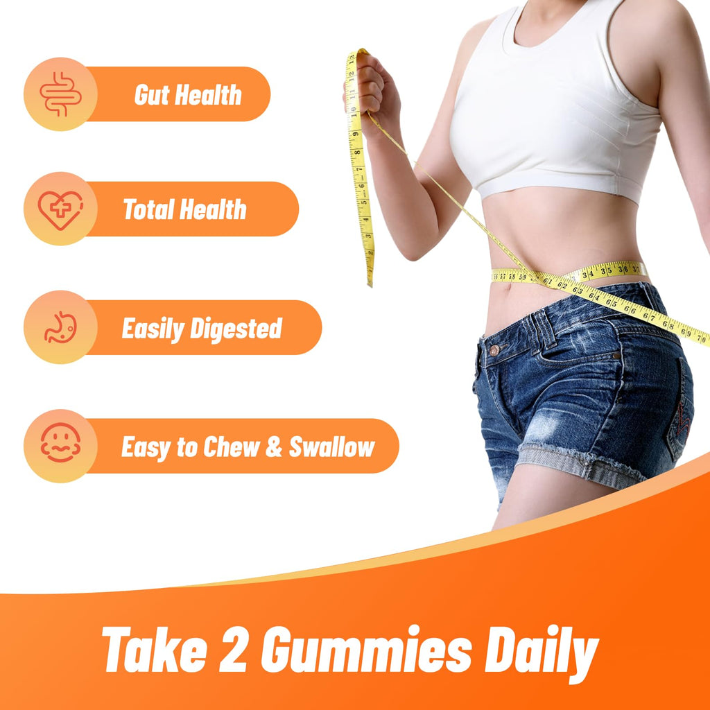 Babivek Fiber Gummies for Women and Men – Dietary Fiber, Gut Health Support, Vegan, Non-GMO, Non-Gluten, Mixed Berry & Strawberry Flavors, 60 Count(Pack of 2)
