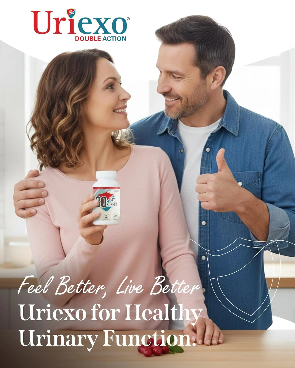 Uriexo Double Action Support Cranberry Pills - Urinary Tract Health Supplement with 36mg Proanthocyanidins PACs & 2000mg D-Mannose, Capsules for Men & Women, Non-Antibiotic Formula, 30 Day Supply Uriexo Au supplements
