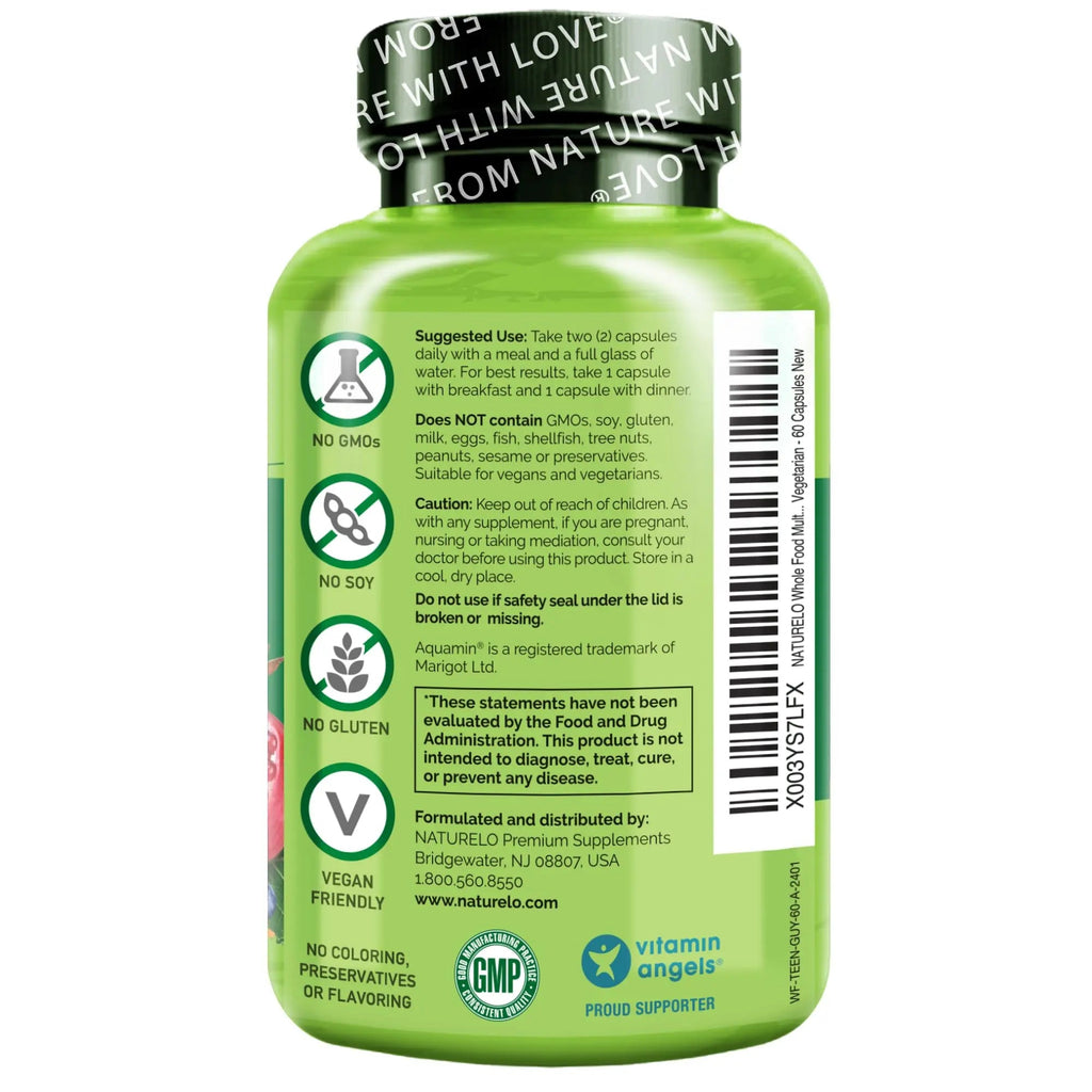 NATURELO Teen Multivitamin - Whole Food Multivitamin for Teenage Boys - Minerals Supplement for Active Kids NATURELO Au supplements