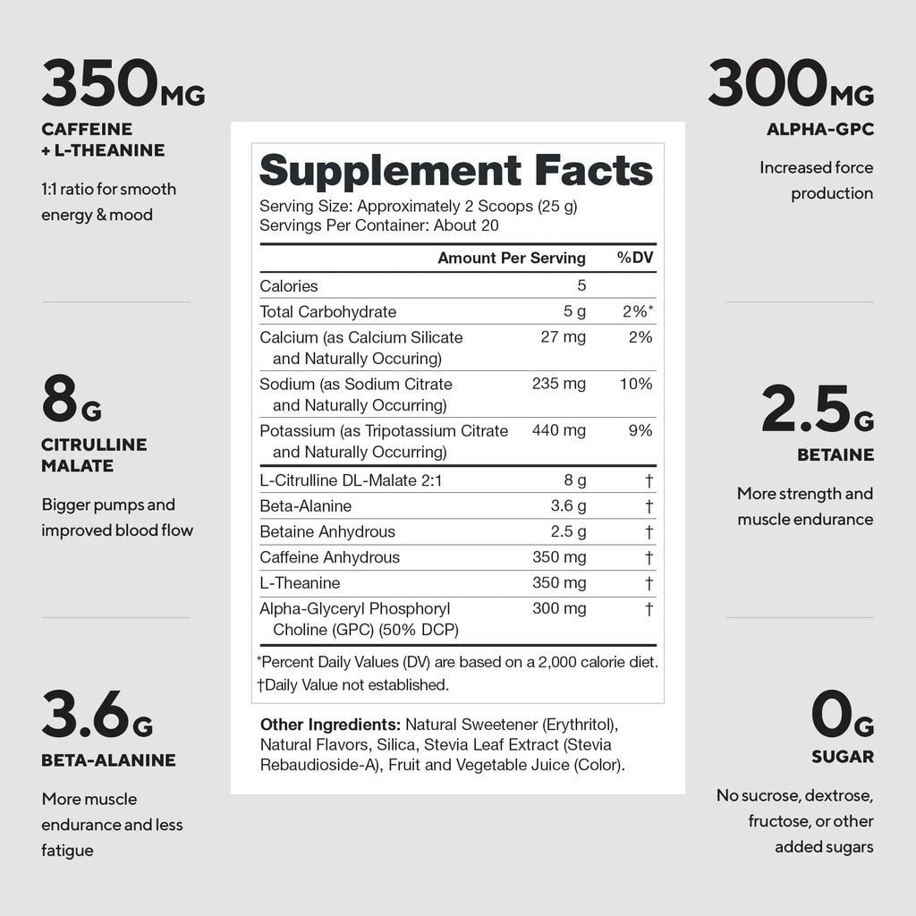 LEGION Pulse Pre Workout Supplement - All Natural Nitric Oxide Preworkout Drink to Boost Energy, Creatine Free, Naturally Sweetened, LEGION Au supplements