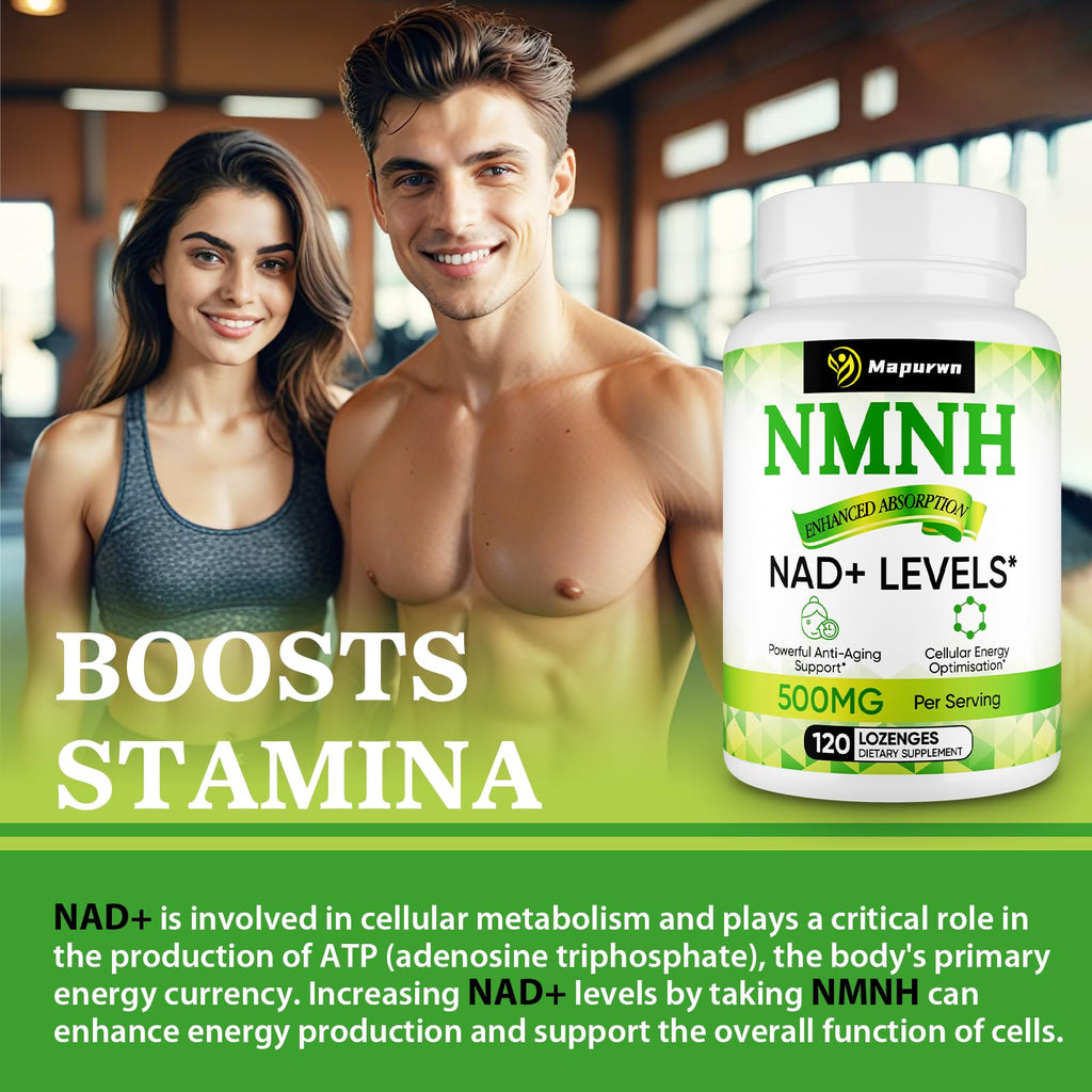 Mapurwn NMNH (Dihydronicotinamide Mononucleotide), NMN Supplement, 500mg per Serving NAD Supplement to Boost NAD+ Levels As We Age for Women & Men, Anti-Aging, Energy, Focus, 120 Count Mapurwn Au supplements