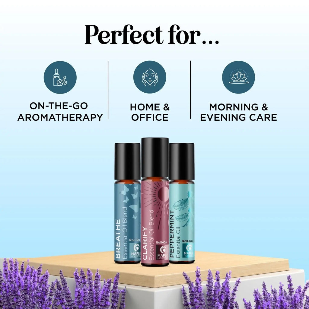 Headache Roll on Essential Oils - Aromatherapy Essential Oils Sets Variety Pack with Peppermint Clarify Maple Holistics Au supplements