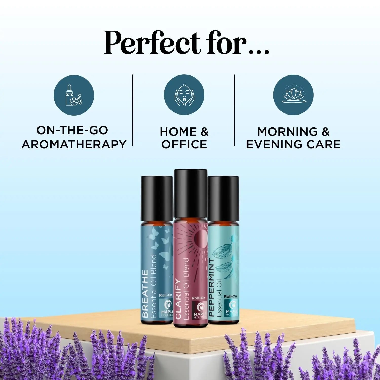 Headache Roll on Essential Oils - Aromatherapy Essential Oils Sets Variety Pack with Peppermint Clarify Maple Holistics Au supplements