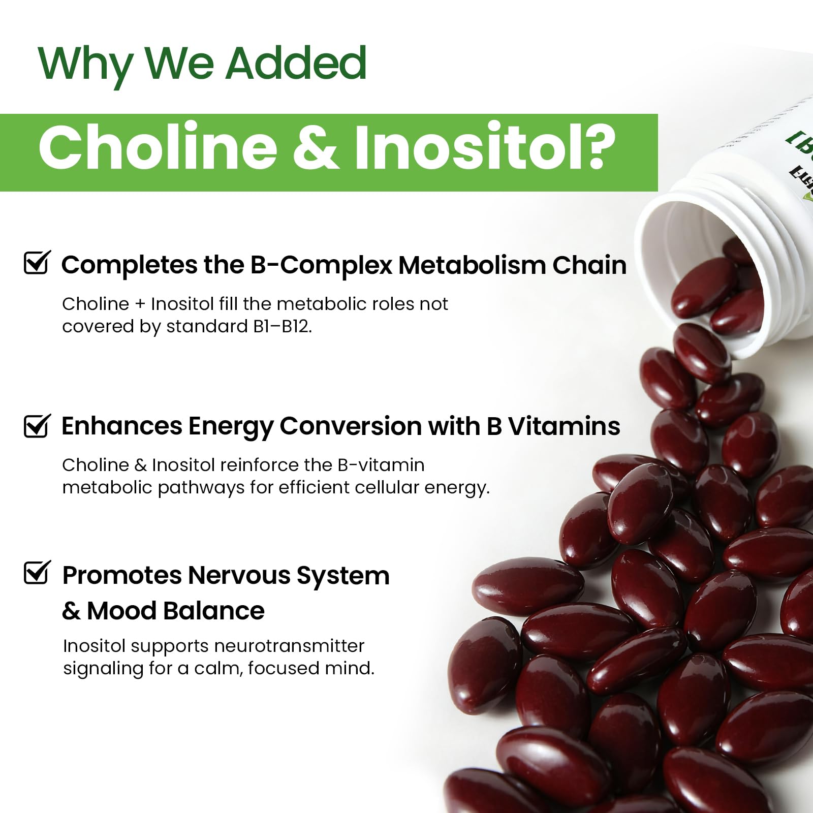 Liposomal B Complex for High Absorption Methylated B12,L-Methyfolate(5-MTHF ),Full Active B Vitamins with Choline Inositol-Energy, Metabolism,Brain & Heart Support