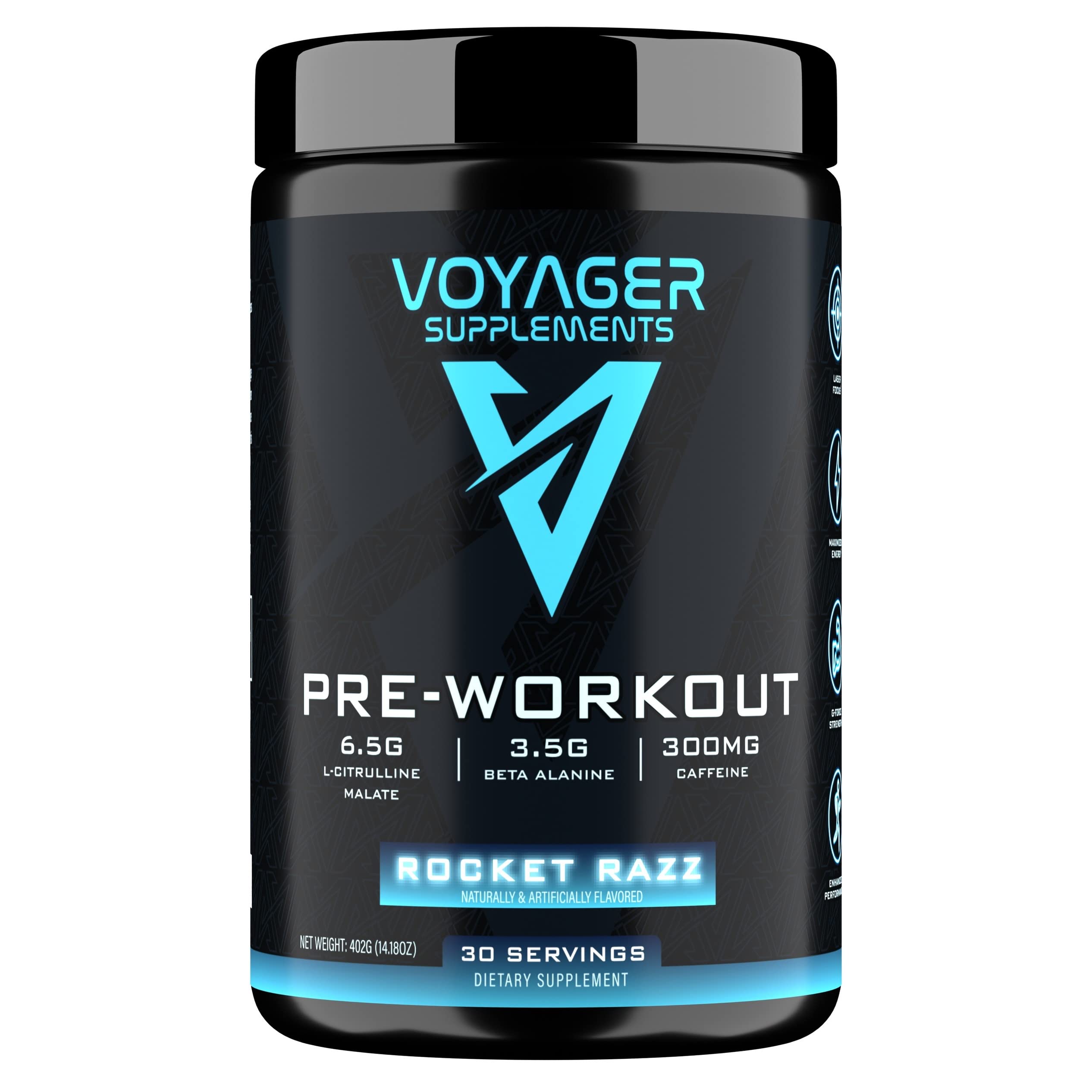 Voyager Supplements Pre-Workout Powder | Rocket Razz | Intense Pump | Maximized Voyager Supplements Au supplements