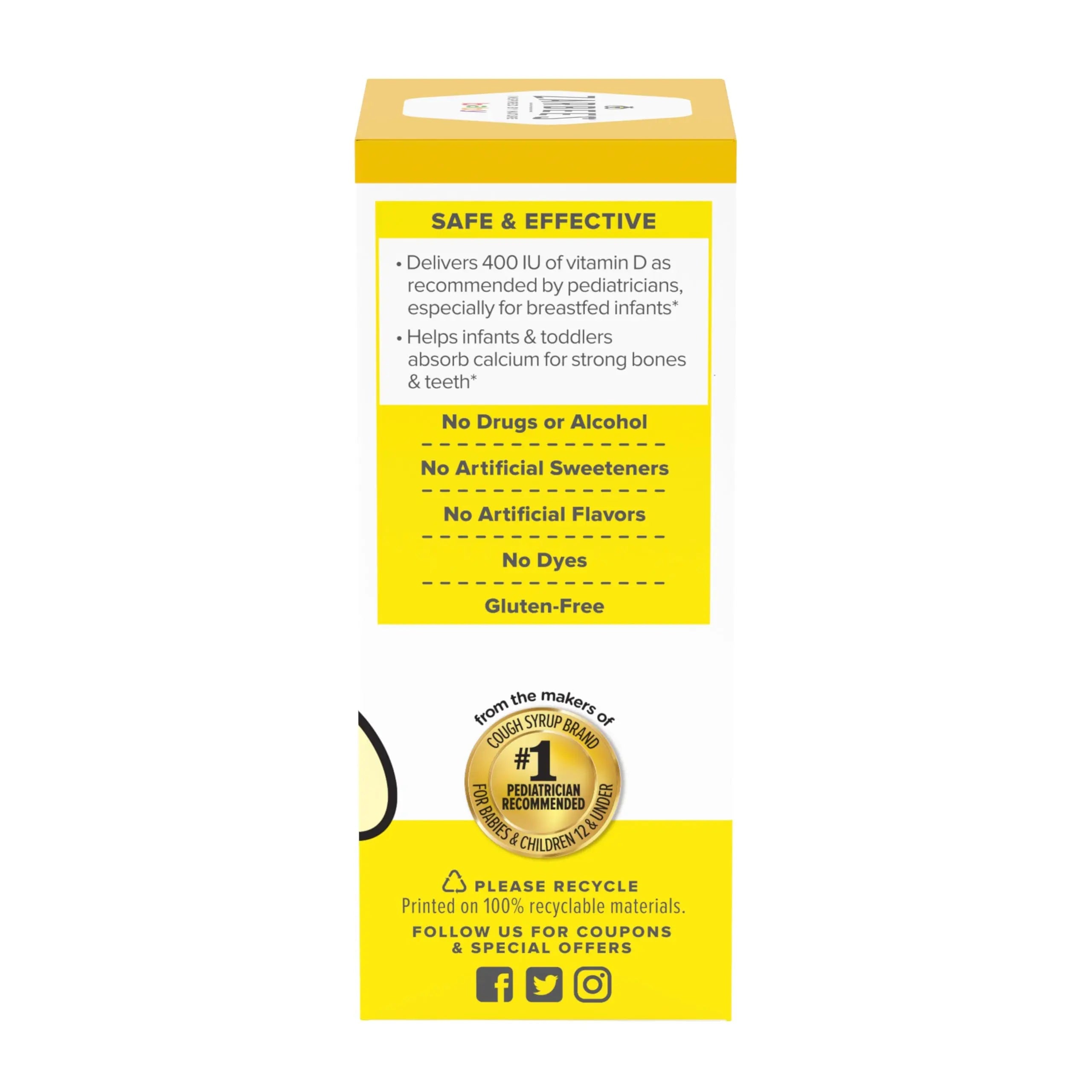 Zarbee's Vitamin D Drops for Infants, 400IU (10mcg) Baby & Toddler Liquid Supplement, Newborn & Up, Dropper Syringe Included, 0.47 Fl Oz Zarbee's Au supplements