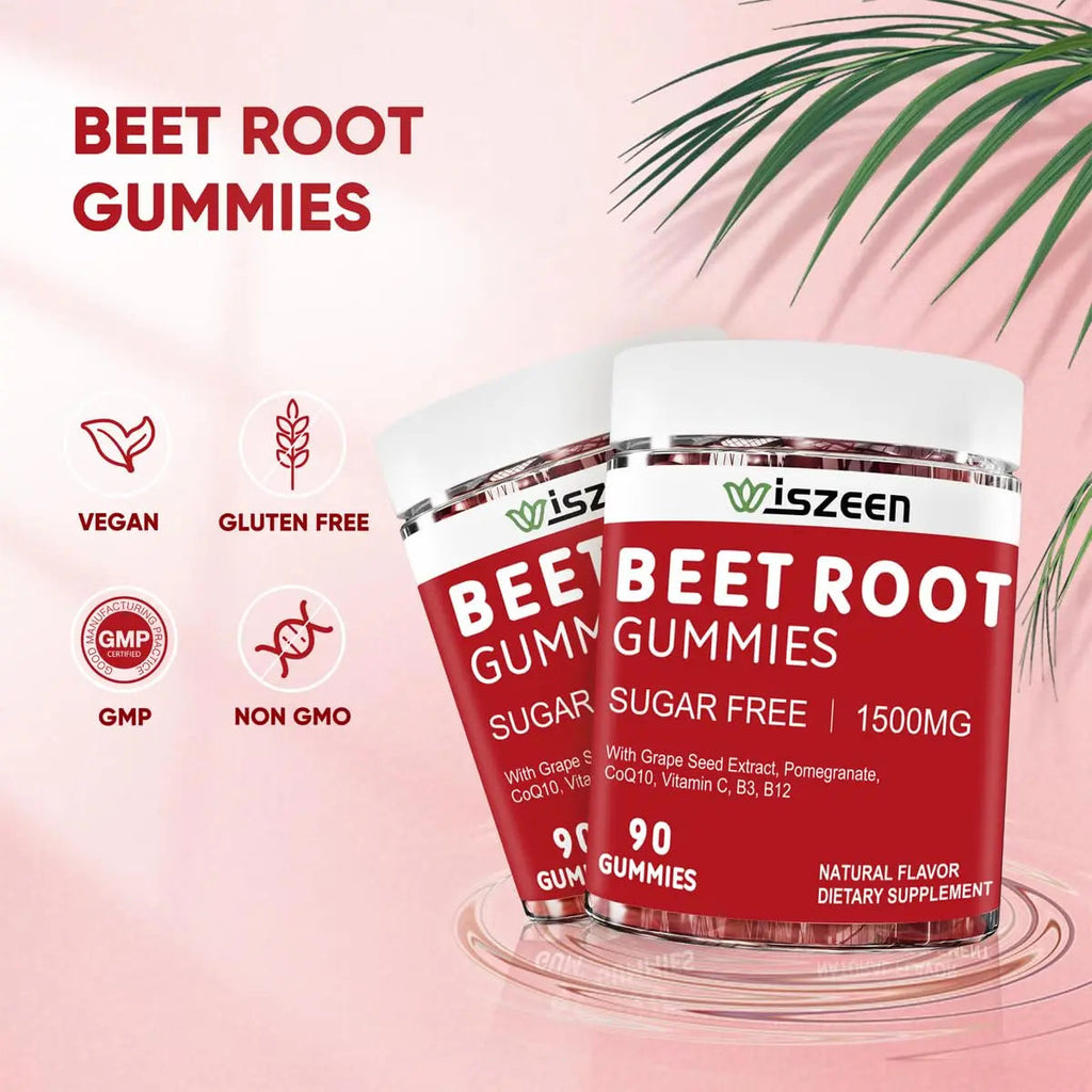 Wiszeen Beet Root Gummies - 60 Servings - Beets Gummies Beet Chews Nitric Oxide Wiszeen Au supplements