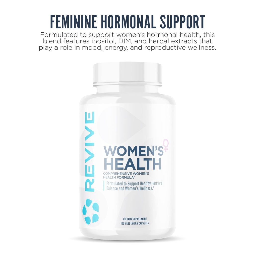 Revive MD Hormone Balance for Women – Hormone Support Supplement w/Myo-Inositol, Chaste Berry, DIM, Vitamins C & E, Evening Primrose Oil – Health & Hormonal Balance (180 Capsules, 30 Servings) Revive Au supplements