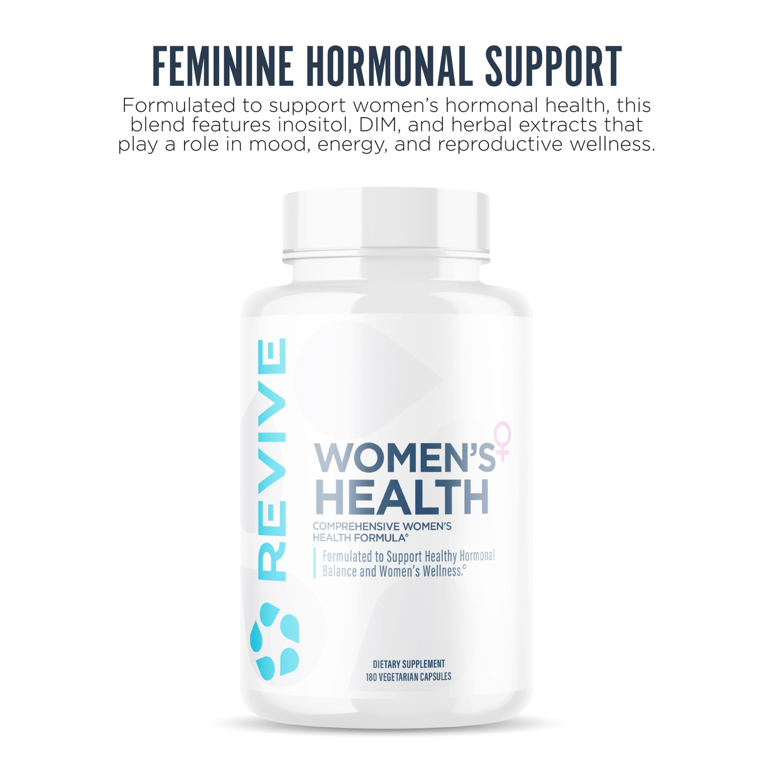 Revive MD Hormone Balance for Women – Hormone Support Supplement w/Myo-Inositol, Chaste Berry, DIM, Vitamins C & E, Evening Primrose Oil – Health & Hormonal Balance (180 Capsules, 30 Servings) Revive Au supplements