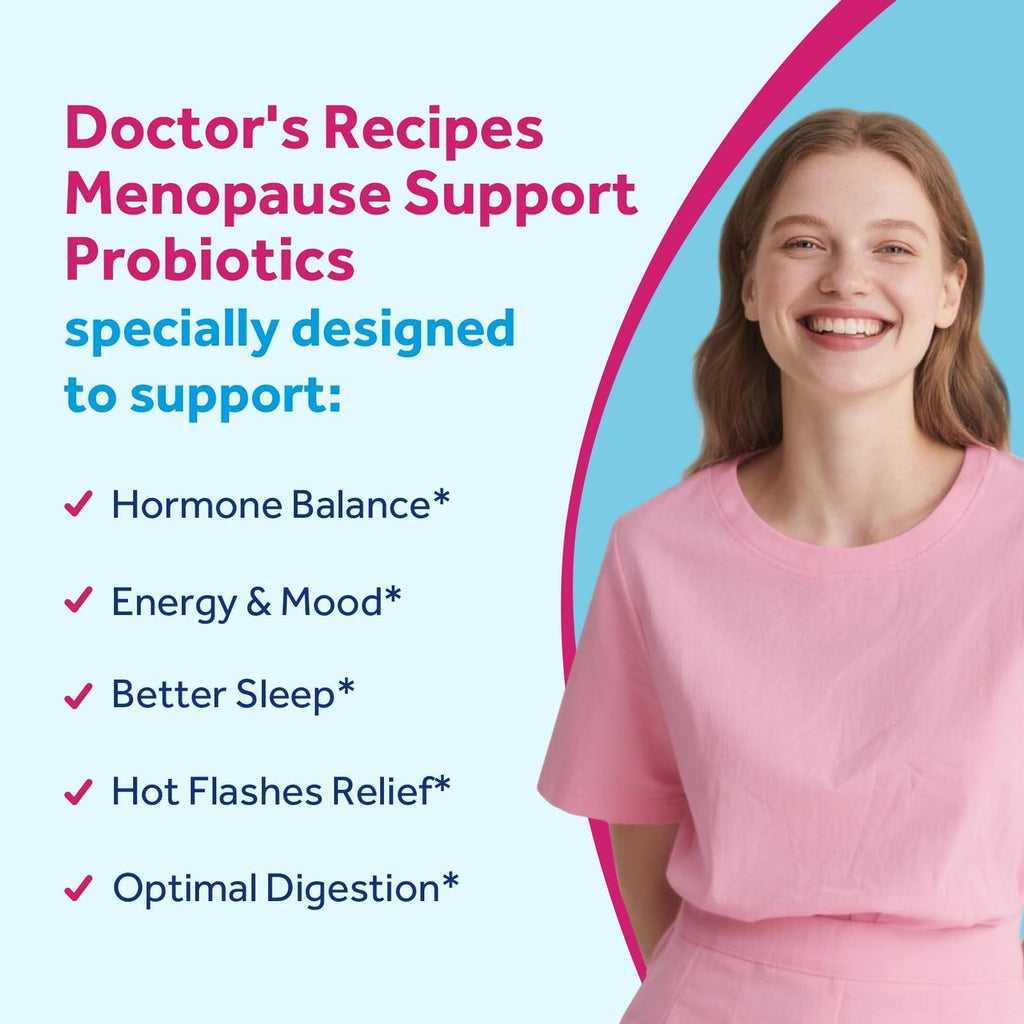 Doctor's Recipes Menopause Probiotic Supplements for Women, Black Cohosh for Menopause Hot Flashes, Probiotics with Ashwagandha, Dong Quai, Supports Energy, 60 Capsules Doctor's Recipes Au supplements